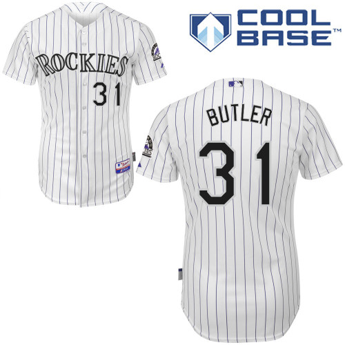 Eddie Butler #31 MLB Jersey-Colorado Rockies Men's Authentic Home White Cool Base Baseball Jersey